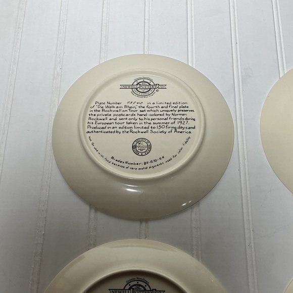 Vintage Norman Rockwell Set Of 4 Plates Rockwell On Tour Europe 1982 - Picture 8 of 11